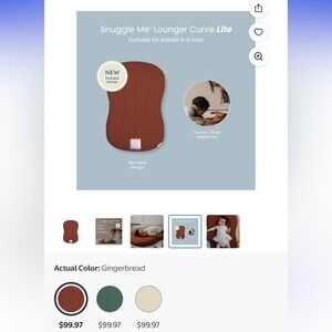 Snuggle Me® Lounger Curve Lite in Gingerbread